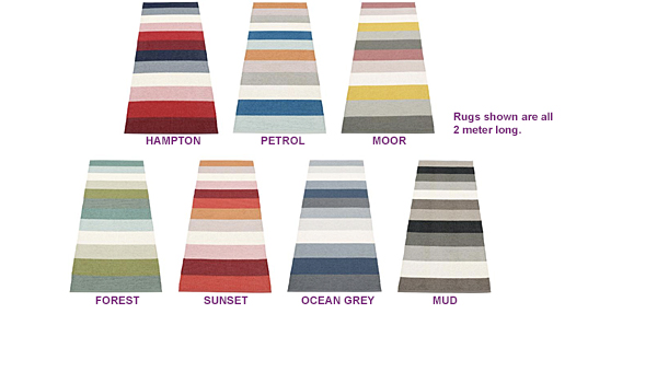 Molly, rugs in great looking colours by Lena Rickardsson / Pappelina.
