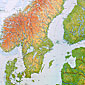 Wall map of Scandinavian / North Europe