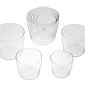 Glass bowls and glass tumblers by Tora Urup