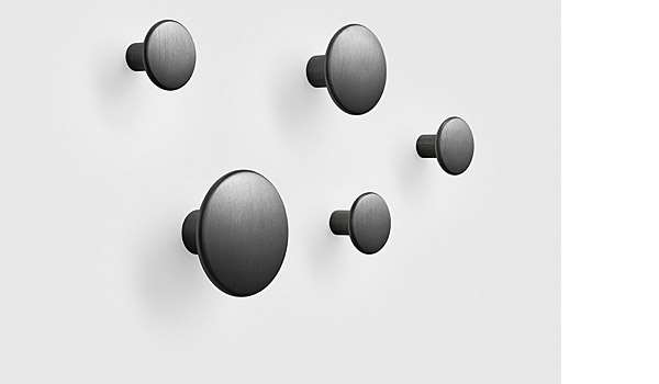 Muuto - The Dots Metal Coat Hooks - Set of 5 - Black